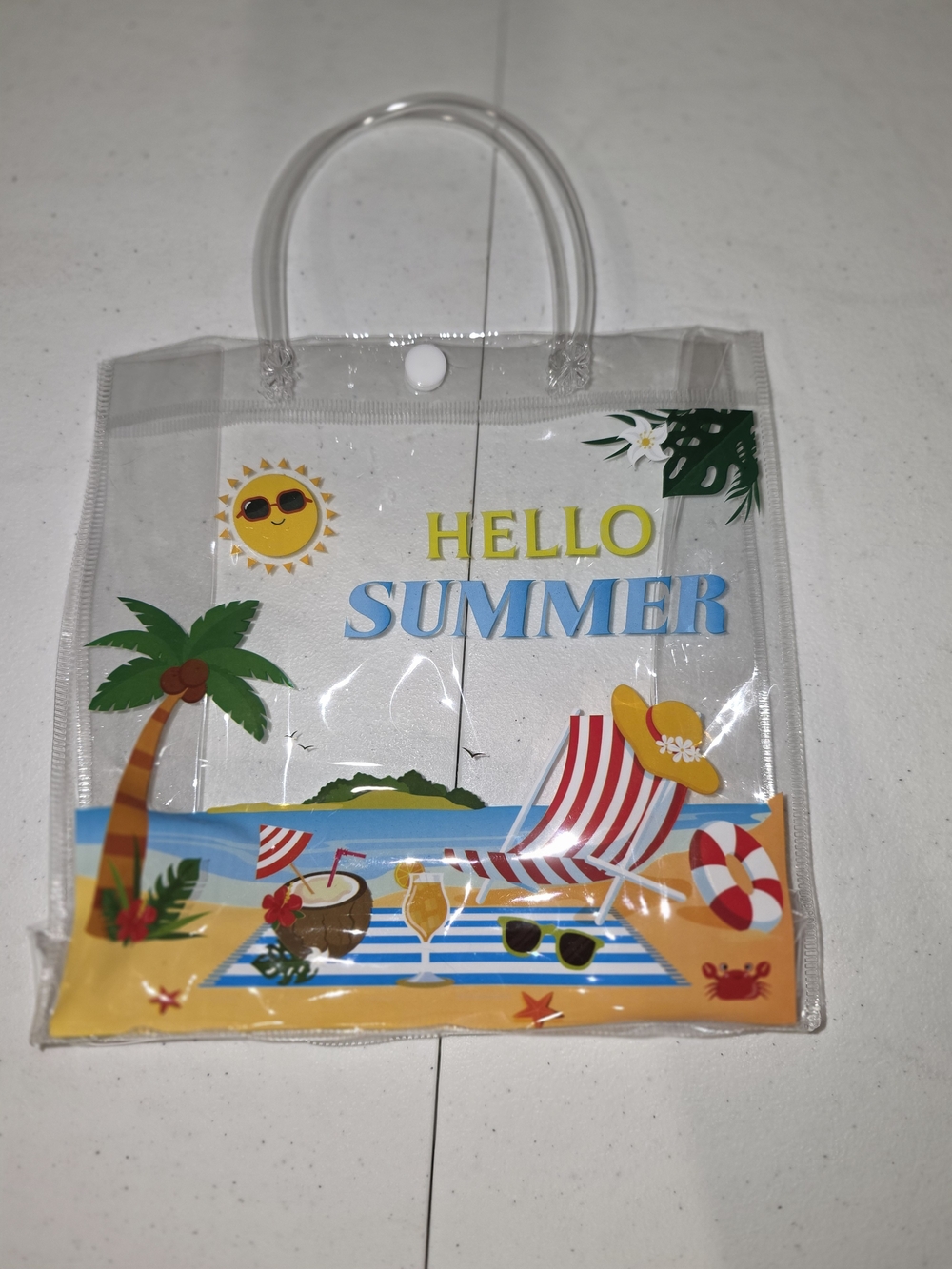 Hello Summer Clear Beach Tote Bag, iDotha 235 Flying Disc, Small Beach Ball